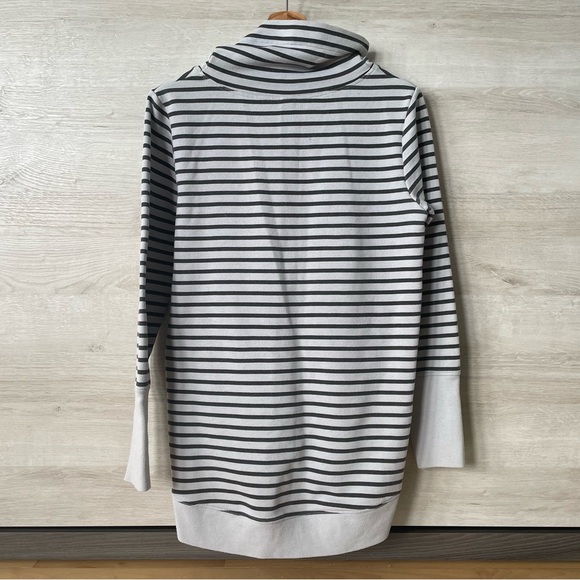 Lole Gray Long Sleeve Striped Cowl Neck Sweater - Picture 2 of 10